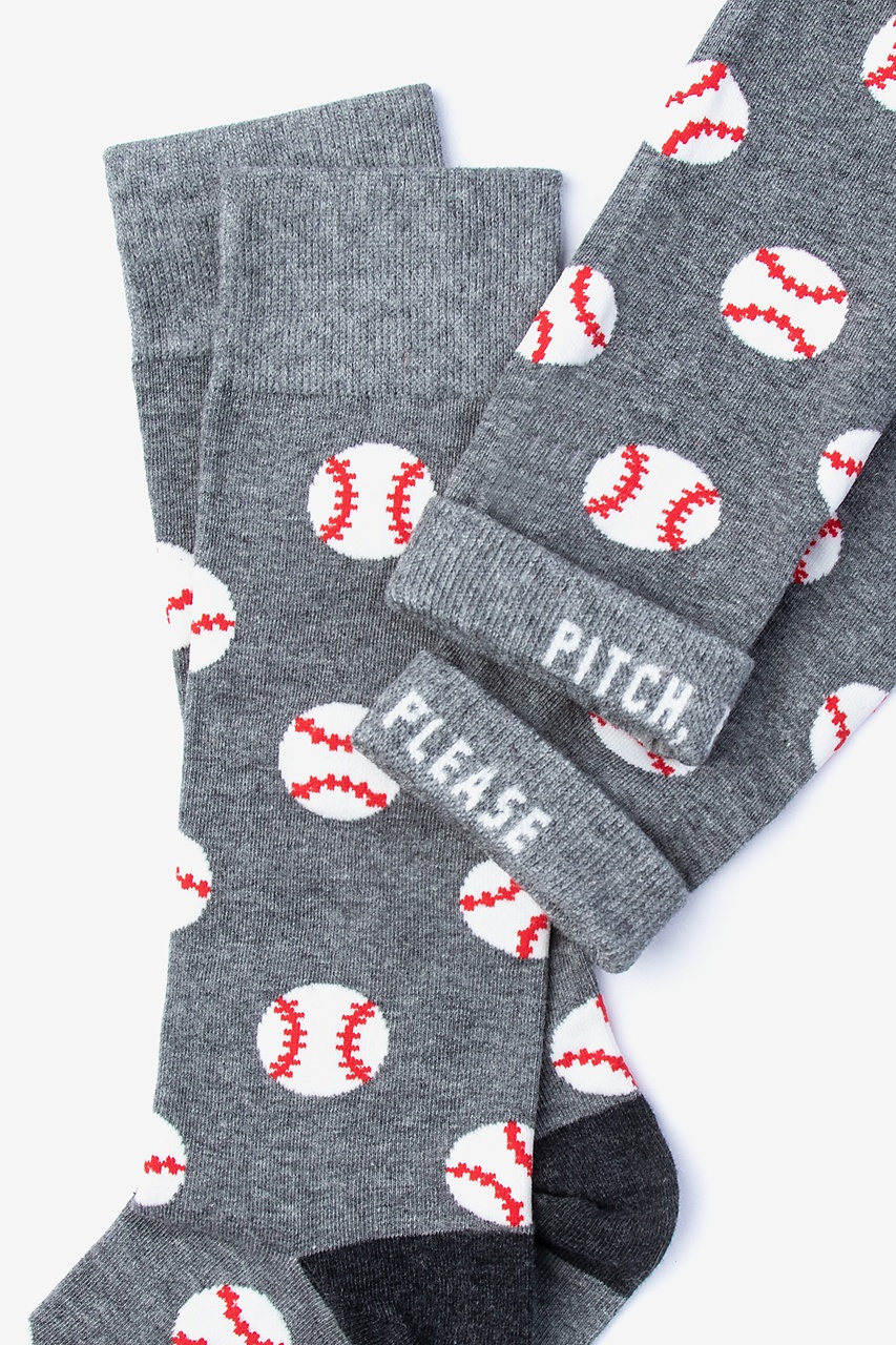 Gray Baseball Sock Home Run Sock